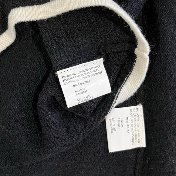 NEW Bebe Colorblock Knit Two Tone Contrast Cardigan Cami Sweater Twin Set Bla… - Picture 15 of 16